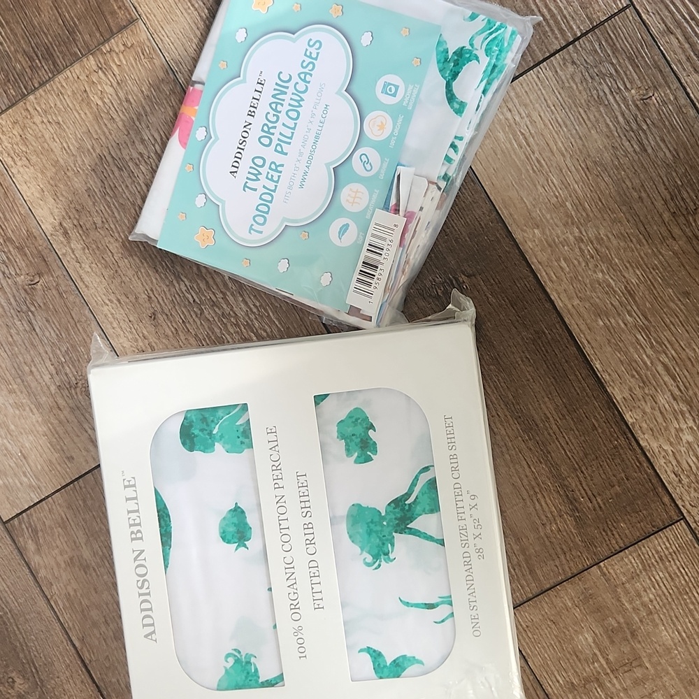 Organic Cotton Addison Belle Crib Sheet and Pillowcases